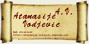 Atanasije Vođević vizit kartica